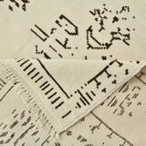 8x10 Beige & Dark Brown Modern Oushak Rug, 232x303Cm