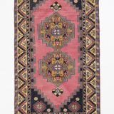 Tapis Oushak rose 4x7 fait main, 120x214Cm
