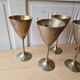 Lot 5 Calisse Verre En Laiton