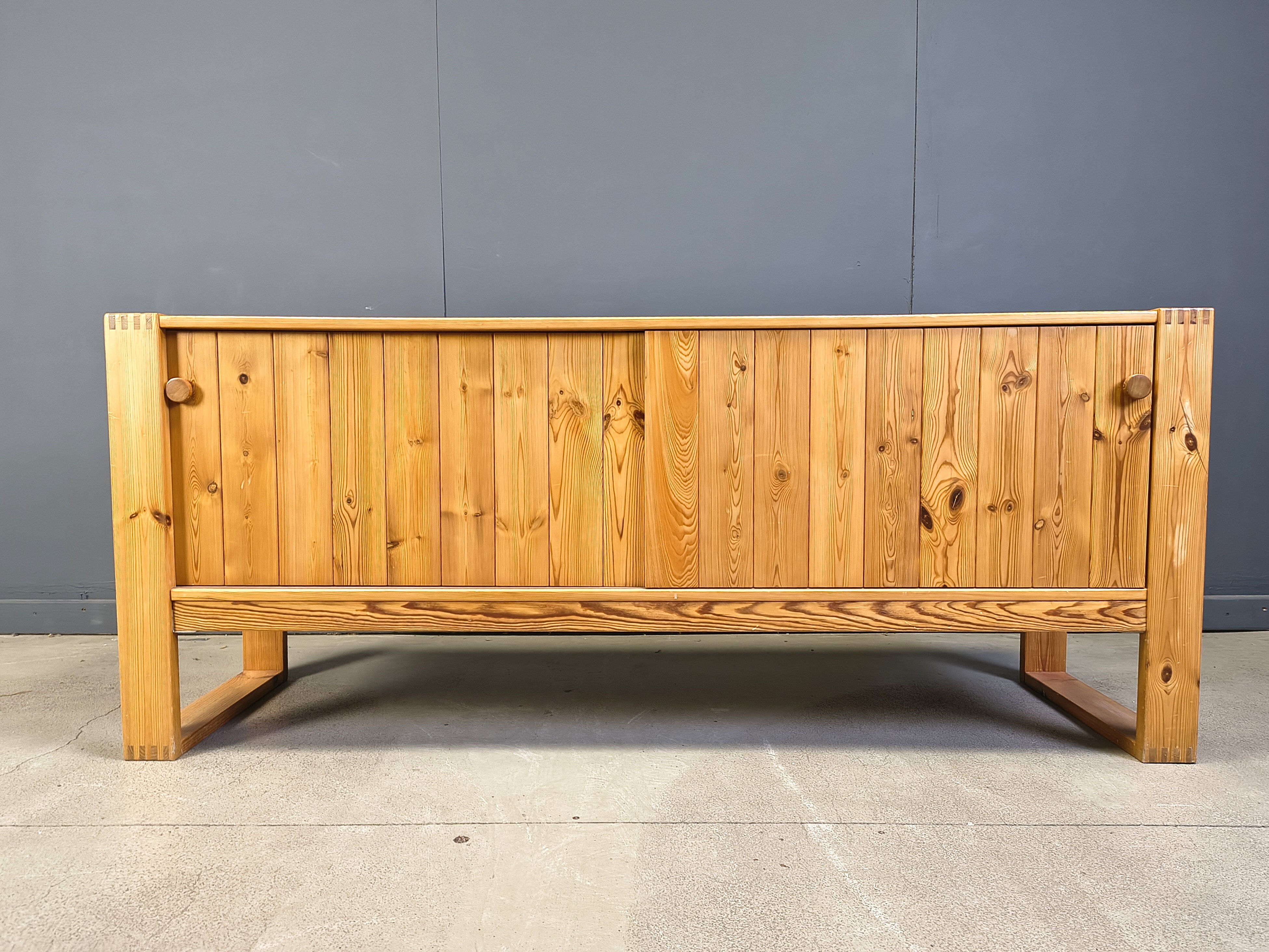 Scandinavian pine wood sideboard, 1960s