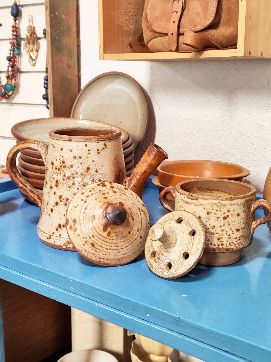 Stoneware teapot from the 1970s signed JP Prudhomme.