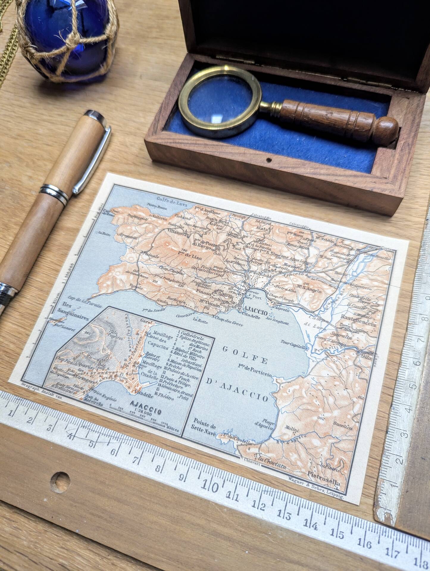The Gulf of Ajaccio, original plan printed in 1906.