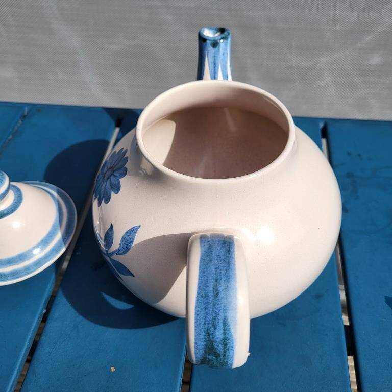 Théière Longchamp "Fleur bleue"