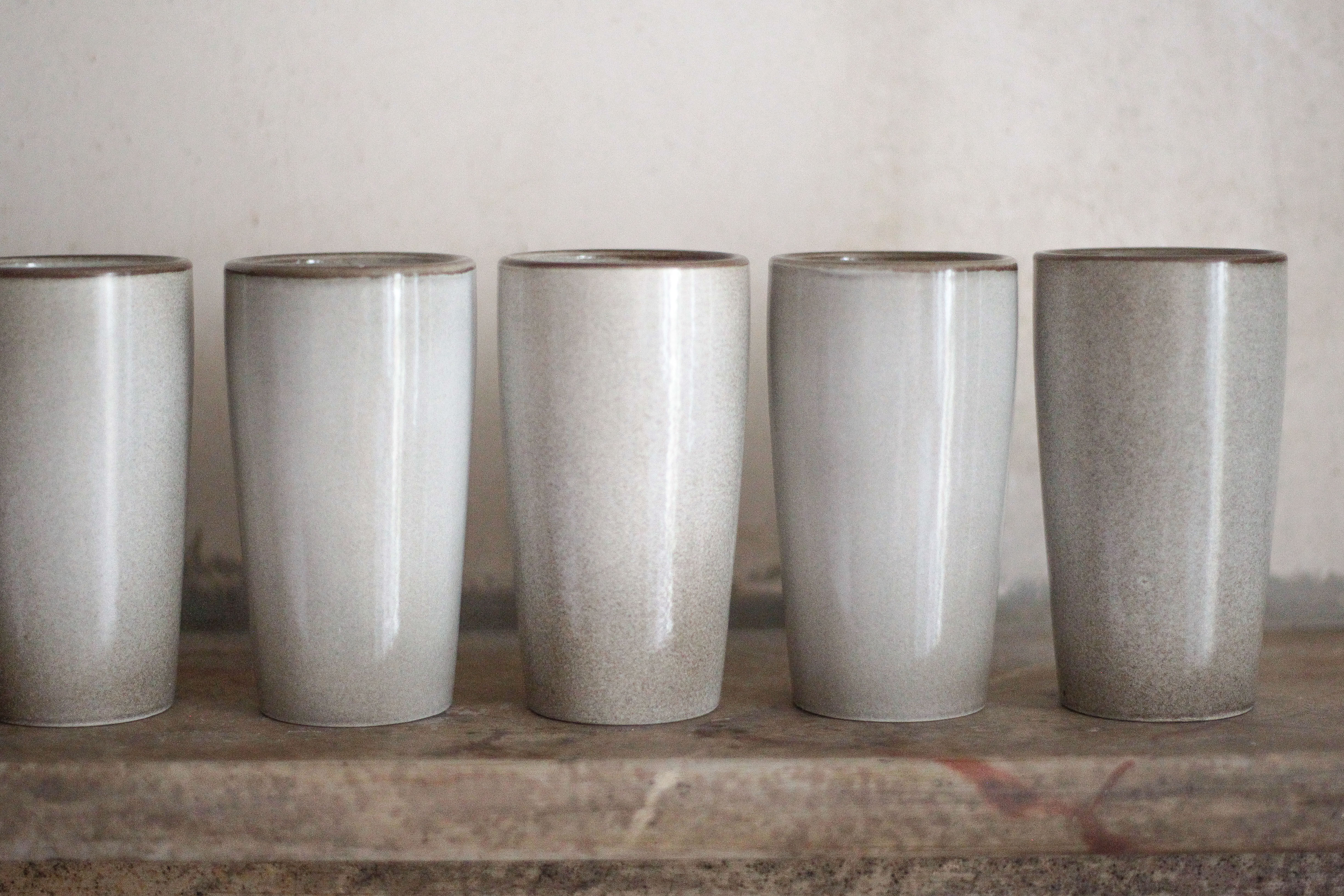 Service 10 mugs en grès de Salins vintage