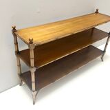Rectangular Durmast Etagere / Console Tabe with Two Shelves, Italy