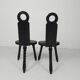 Set of 2 Spanish Brutalist chairs and coffee table, 1960s