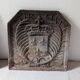 Old cast iron fireplace plate – royal fleur-de-lis coat of arms – dated 166.