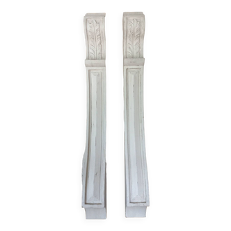 Pair of white patinated woodwork