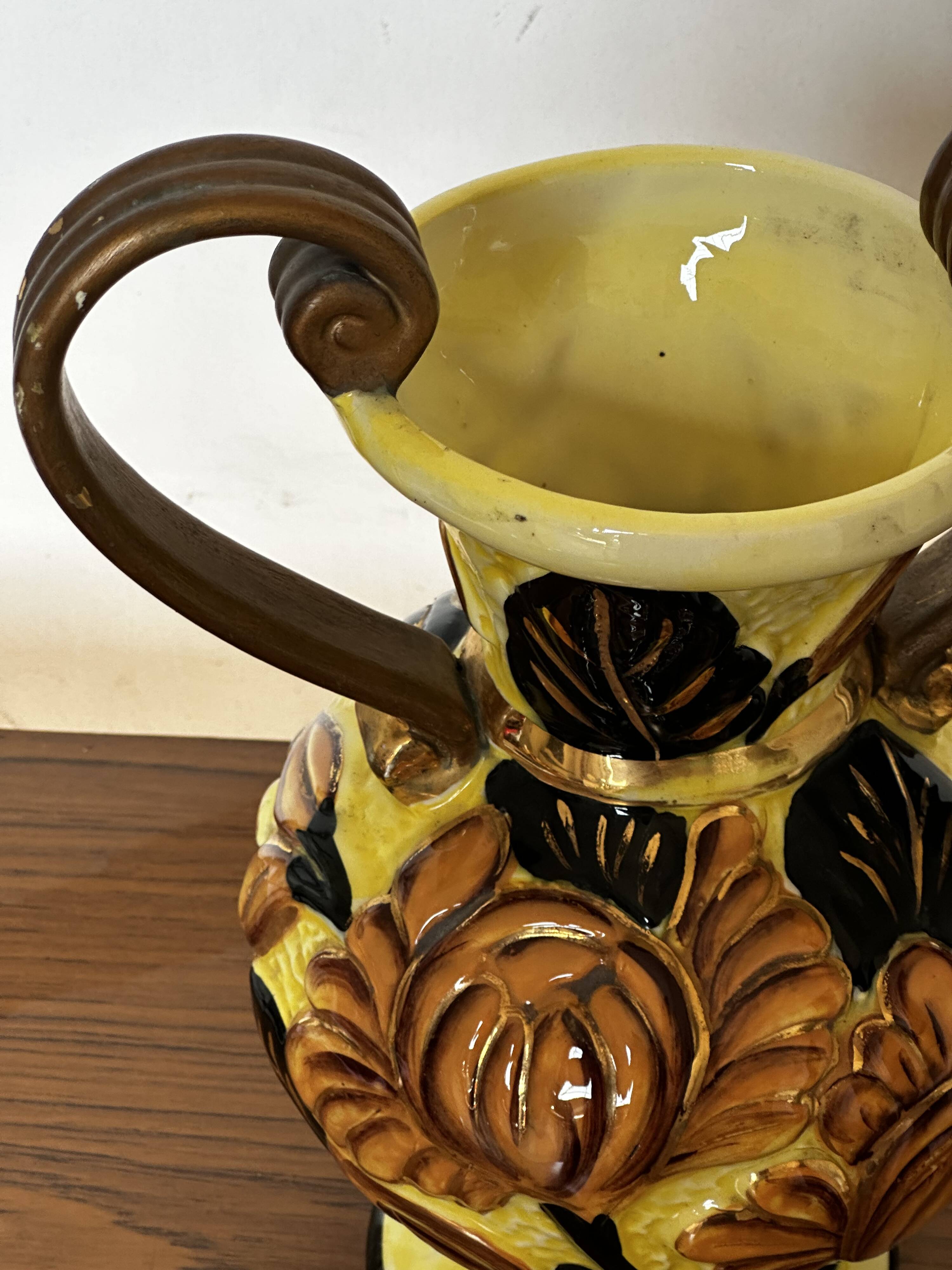 Medici vase in Vallauris ceramic, signed JTF