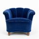 Swedish modern lounge chairs, clam shaped, 1940s Scandinavian design