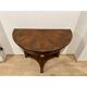 Biedermeier Demi-Lune Console Table in Walnut Veneer & Maple, Austria, 1830s