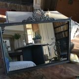 Small brass mirror with chain 29x25cm
