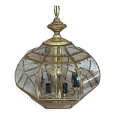 Lustre à huit branches en verre biseauté des années 1940