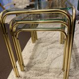 Golden brass nesting tables