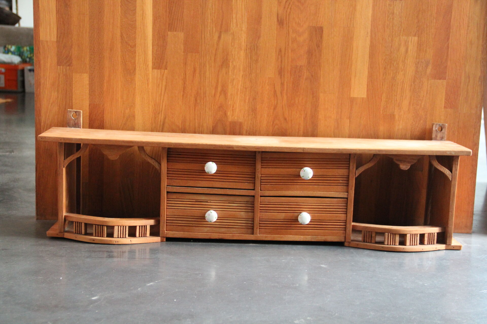 Wall shelf with drawer, early 20th century