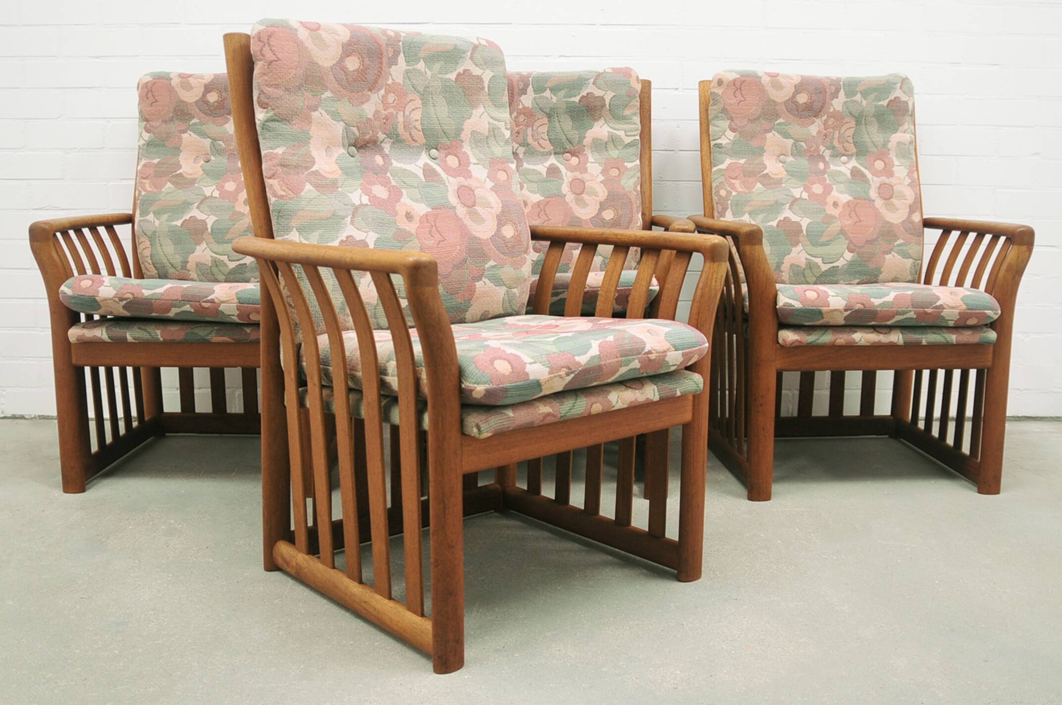 vintage set of x4 armchairs Schou Andersen