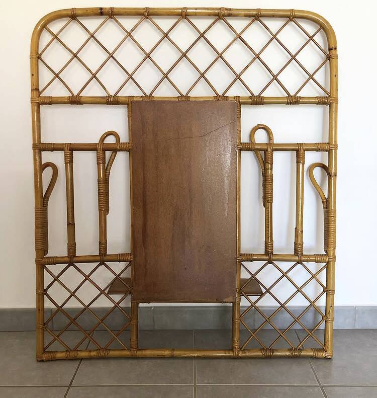 Vintage rattan wardrobe