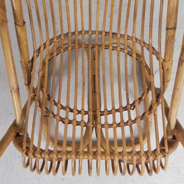 Fauteuil en bambou par Tito Agnoli, 1960s