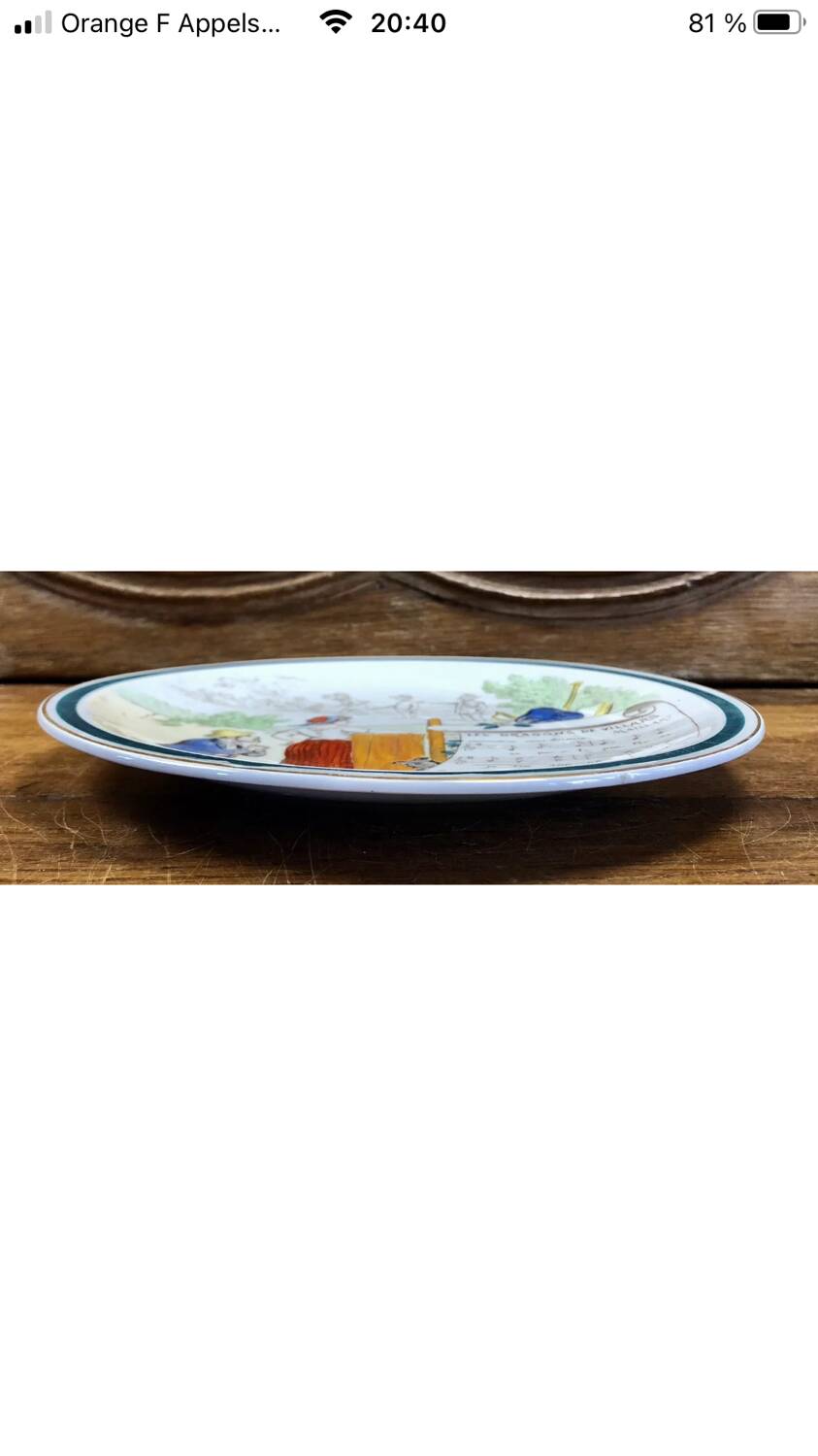 7 anciennes assiettes à dessert Creil et Montereau Terre de fer