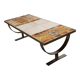 Ceramic coffee table and brushed steel Roche Bobois design Gregorieff 70s, 108x47cm