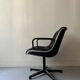 Black leather office chair and armrest by Charles Pollock for Knoll International