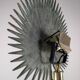 Monumental Valenti table lamp with fan palm leaf in bronze and brass, 1970s