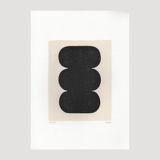 Duo of black paintings on paper - abstract painting by Eawy