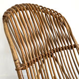Rocking-chair in vintage rattan 60's