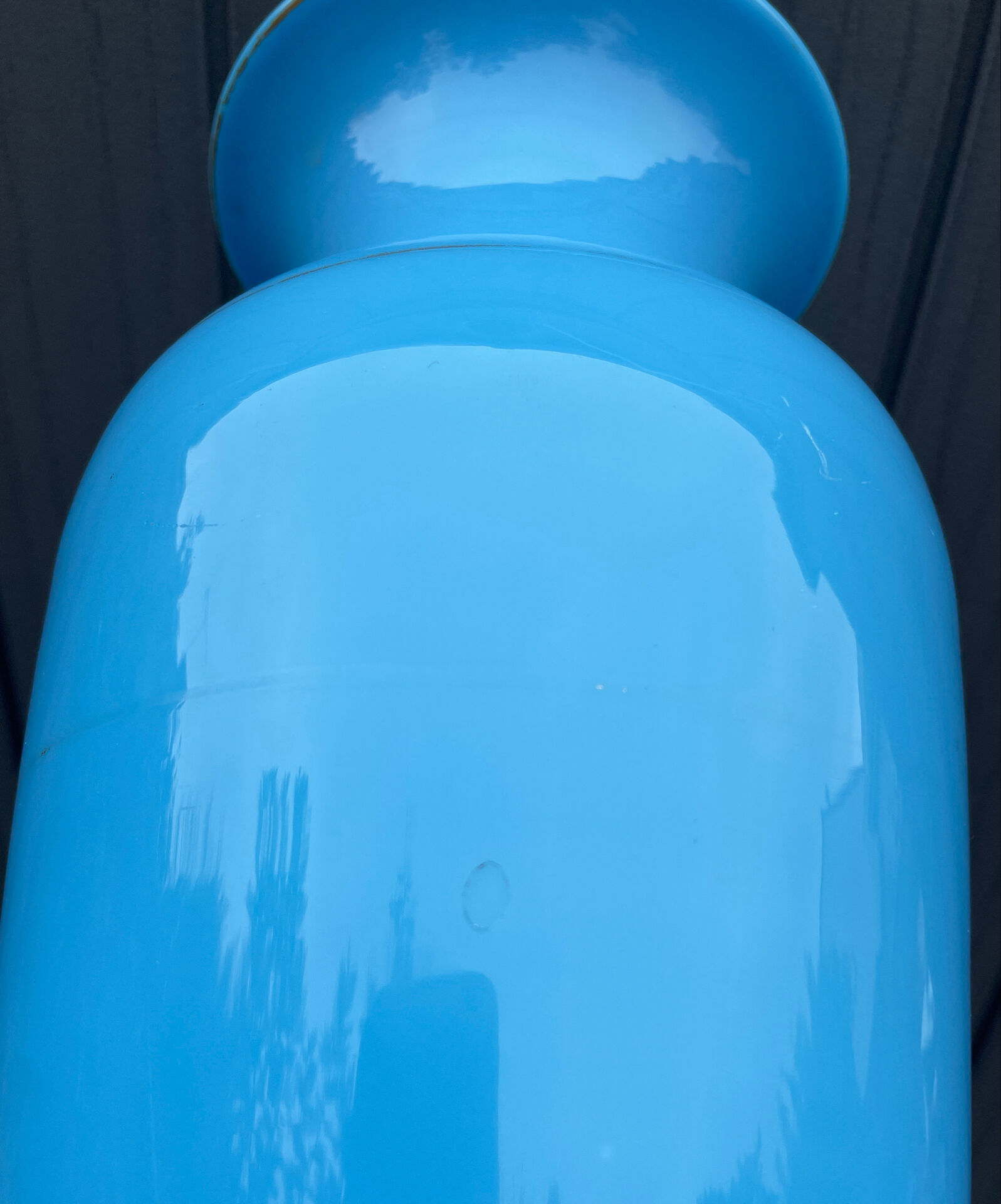 Pair of blue opaline vases
