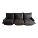 Canapé modulaire en cuir marron foncé 4 pièces Michel Cadestin des années 1970 pour Airborne