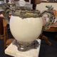 Cracked porcelain ball jardinière mounted in bronze