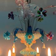 Lustre vénitien en verre de Murano multicolore, vers 1930