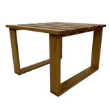 Vintage 1970s coffee table/side table, white oak slats slatted design