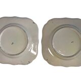 Quimper HB two square plates of Breton peasants from the early 20th century