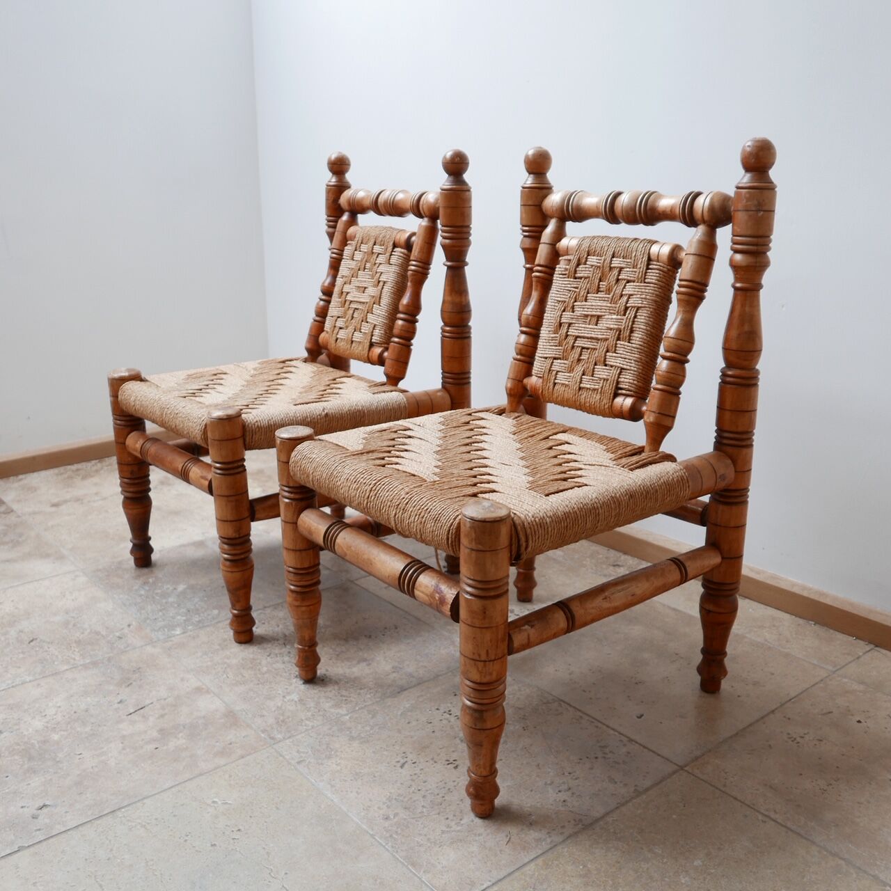 Pair of mid-century French easy lounge chairs