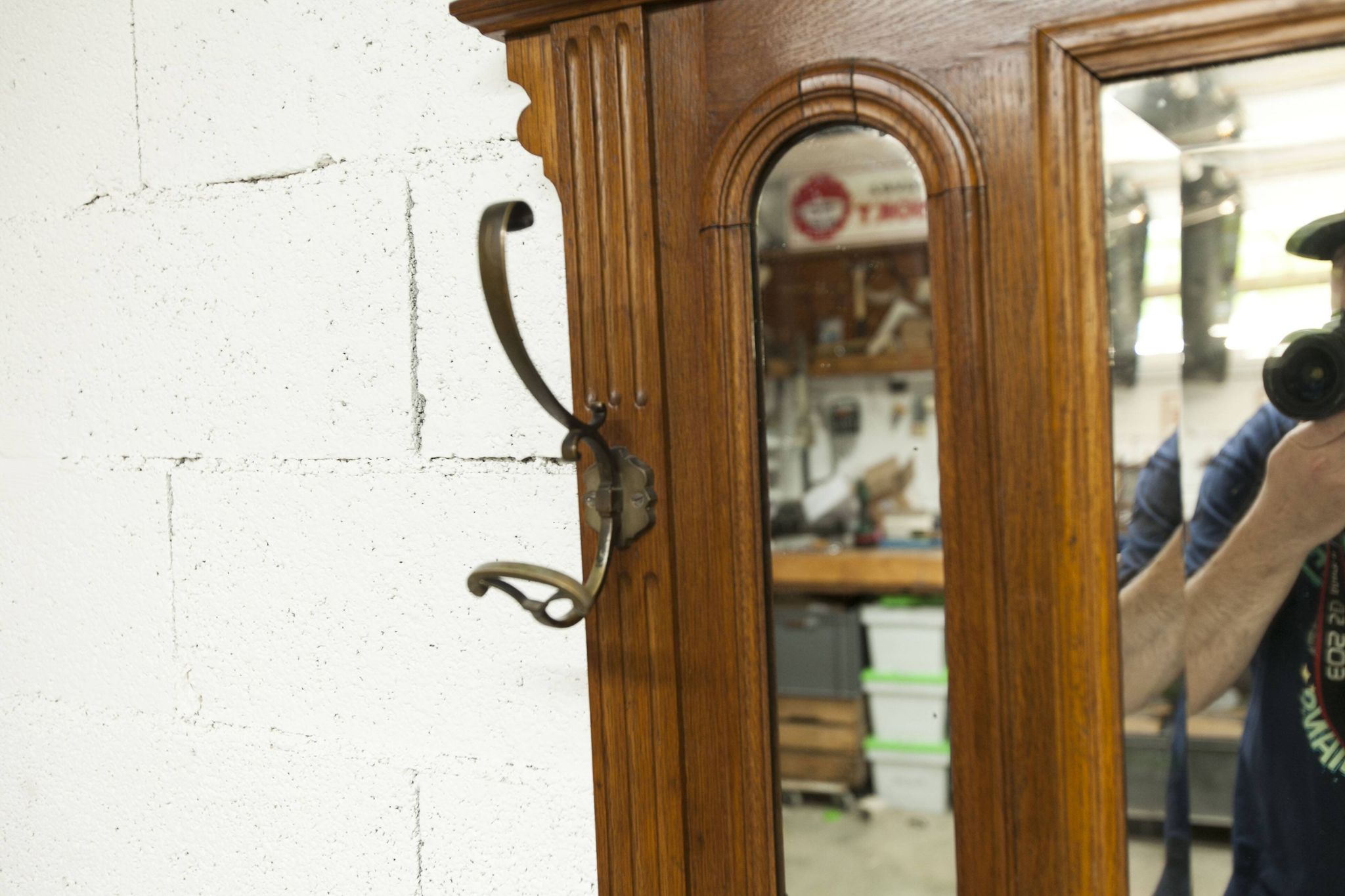 Napoleon III style walnut wardrobe, late 19th century, 3 mirrors, marble top, 8 coat hooks