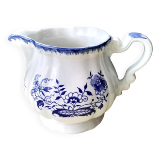 Milk jug, earthenware pitcher from Sarreguemines, Lancaster model.