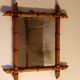 Vintage bamboo barber mirror 38x40cm