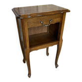 Antique nightstand louis xv style wood drawer + vintage case #e2