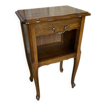 Antique nightstand louis xv style wood drawer + vintage case #e2