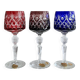 Set of 3 JOSKA lead crystal glasses, coloured wine glasses