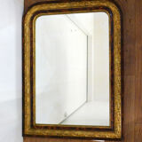 Large gold mirror and wood scale style 80x60