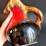 Pitcher in enamelled art ceramic from Vallauris, 1960s