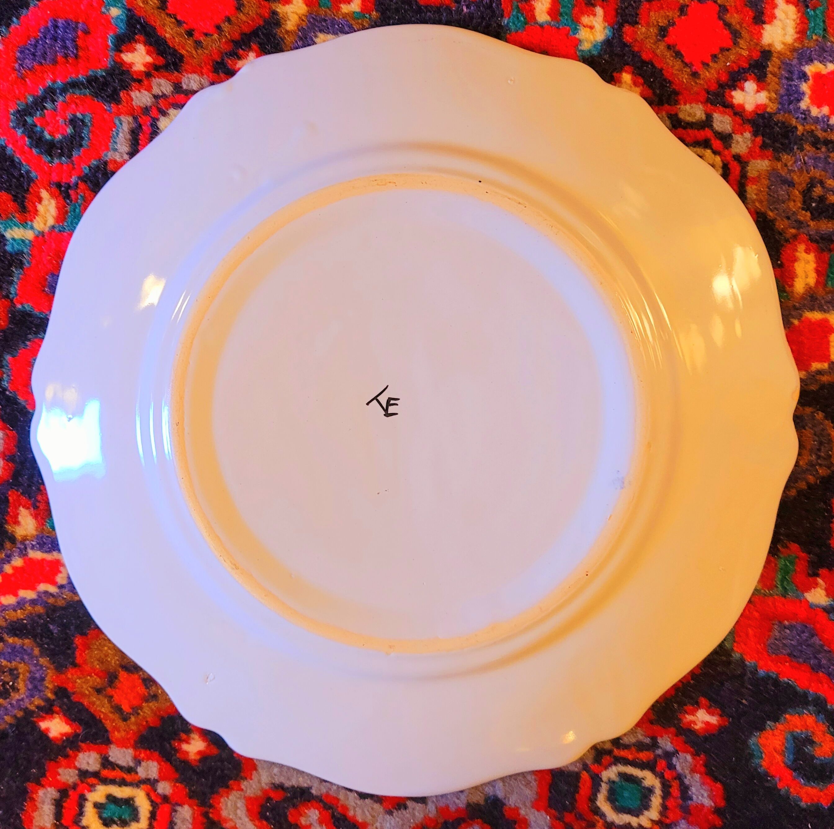 Vintage earthenware plate Asia China decor