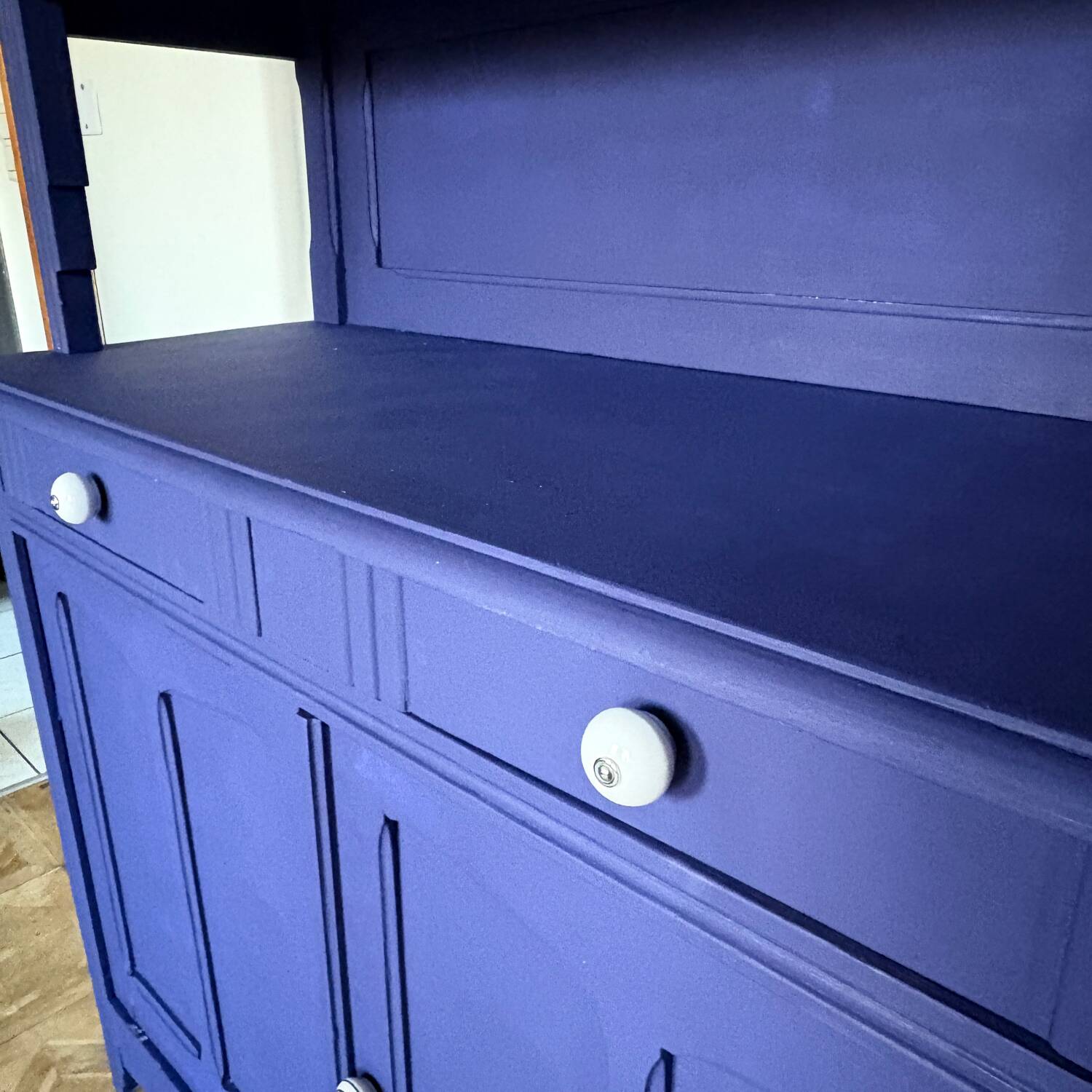 Parisian blue oriental buffet cabinet