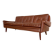 Danish mid-century Svend Skipper cognac 3 person sofa 1960s