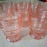 Suite of 6 pink glasses