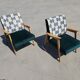 Paire de fauteuils Mid-Century Modern retapissés années 1960