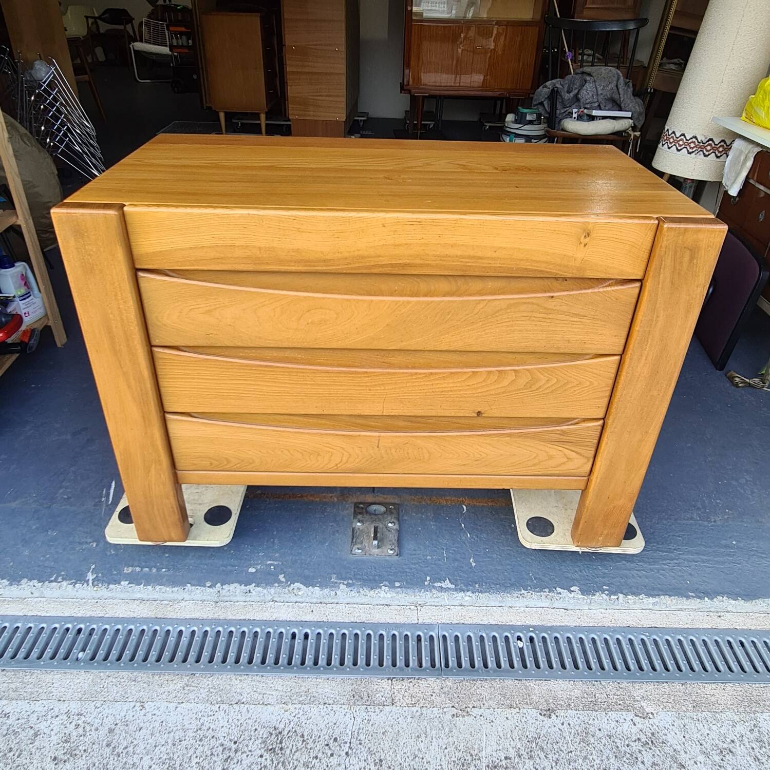 Vintage regain solid elm chest of drawers