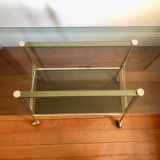 Smoked glass and gilded brass trolley